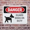Signmission Guard Dogs On Duty Danger Sign, Plastic, 10in W x 7in L, 2PK OS-2PACK-DS-P-710-L-1286 - alternate 3